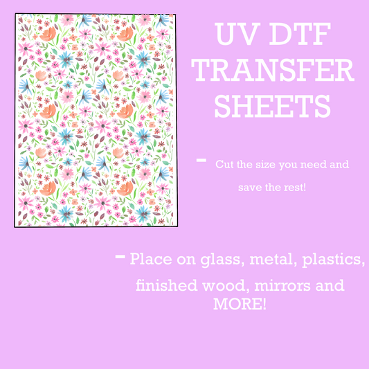 Watercolor Flowers UV DTF SHEET