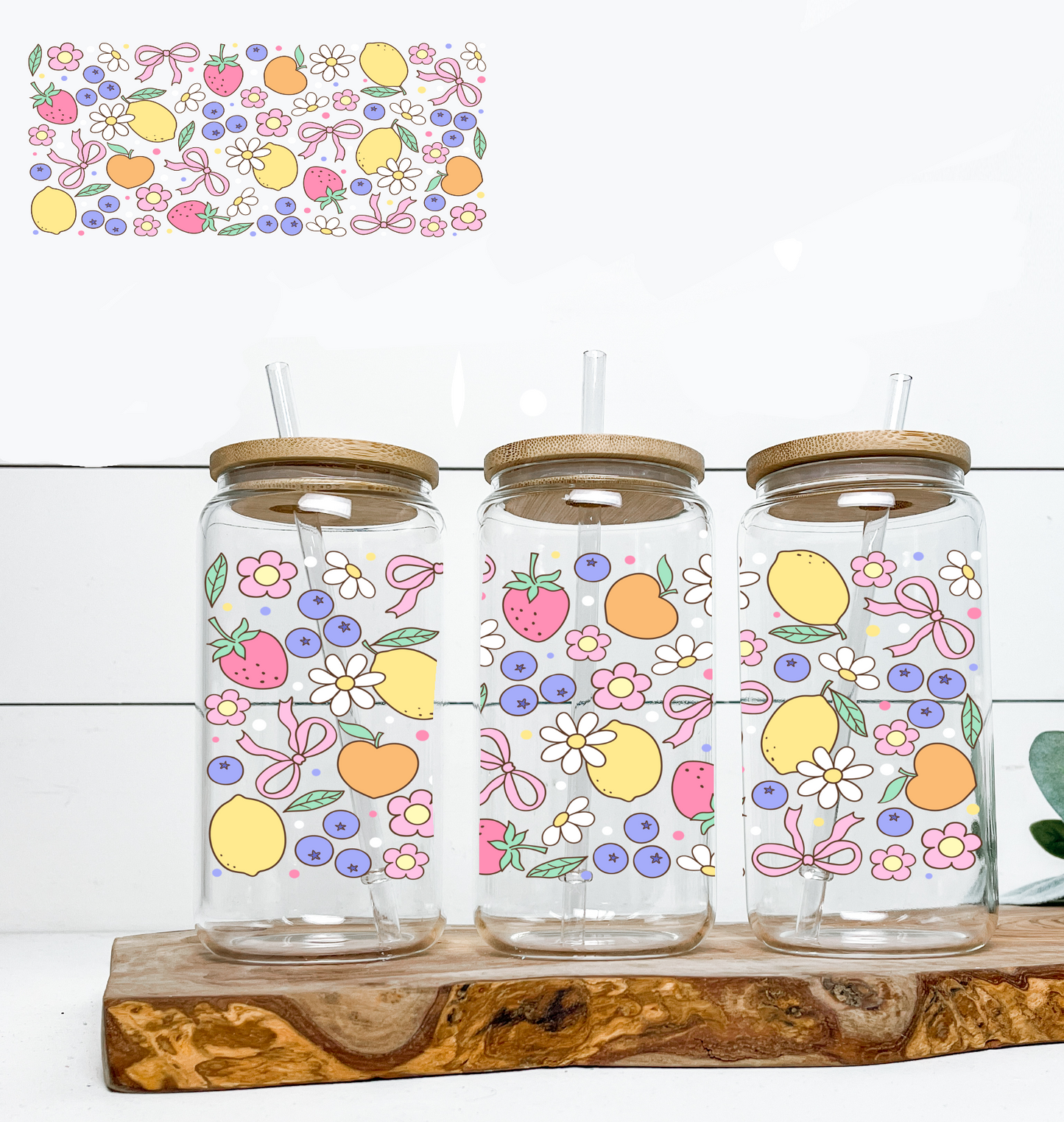 Fruits & Flowers UV DTF Wrap DOUBLE SIDED