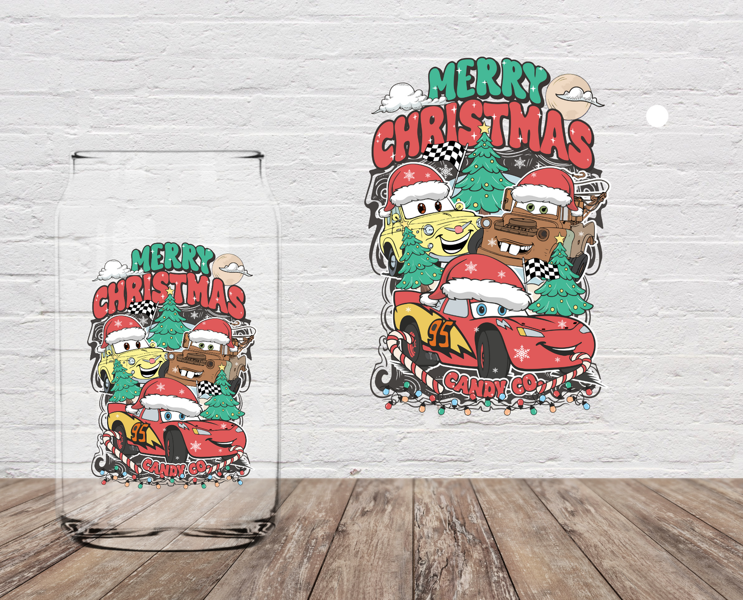 GOOD Magical Christmas Cars 4" UV DTF