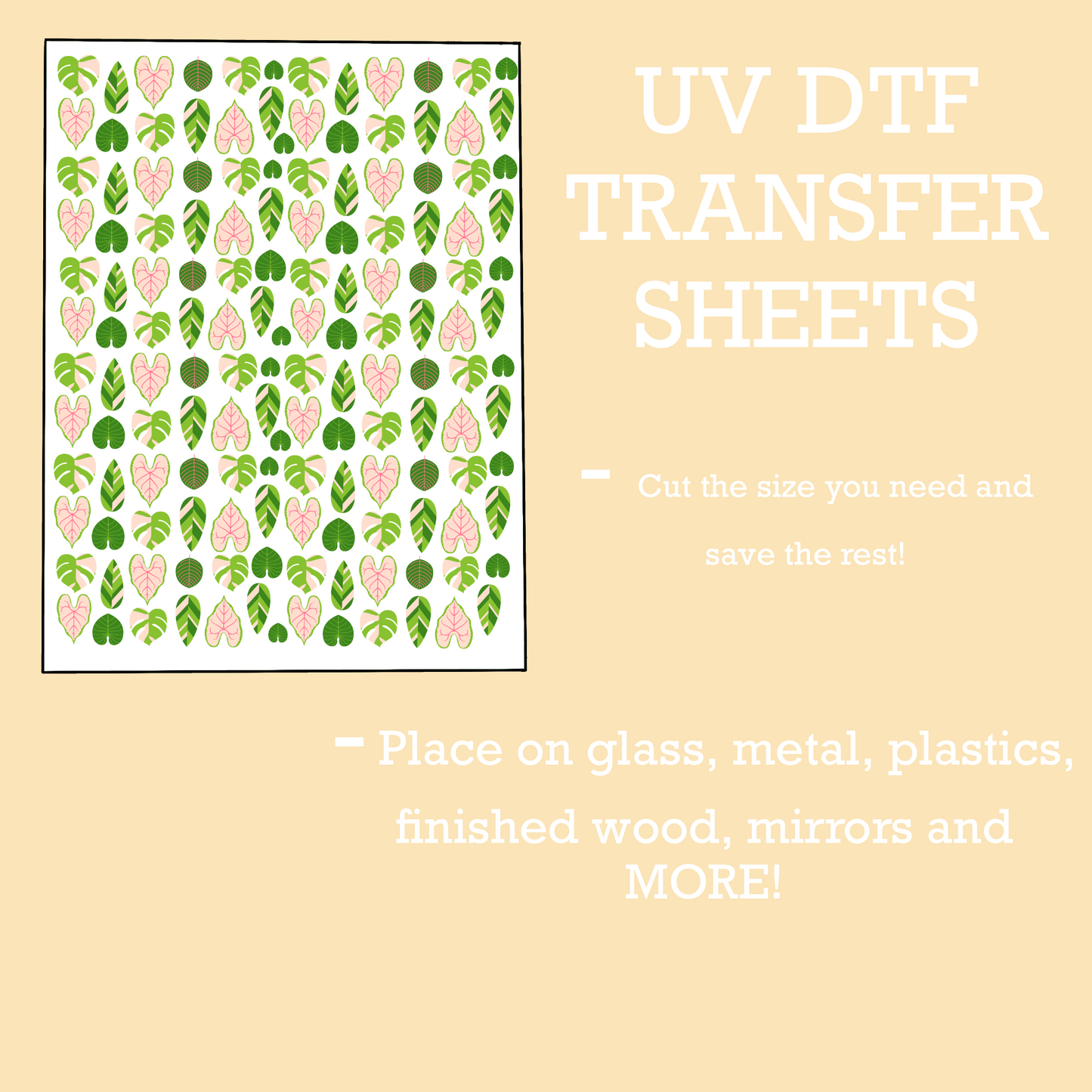 Monstera Leaf UV DTF SHEET