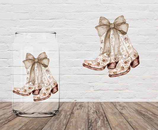 Tan Boots 4" UV DTF