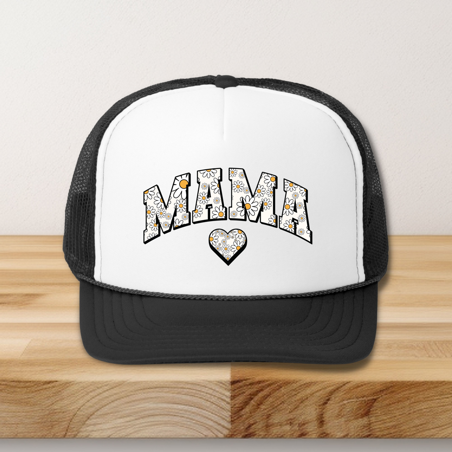 Mama White Flowers Hat/Pocket Transfers DTF
