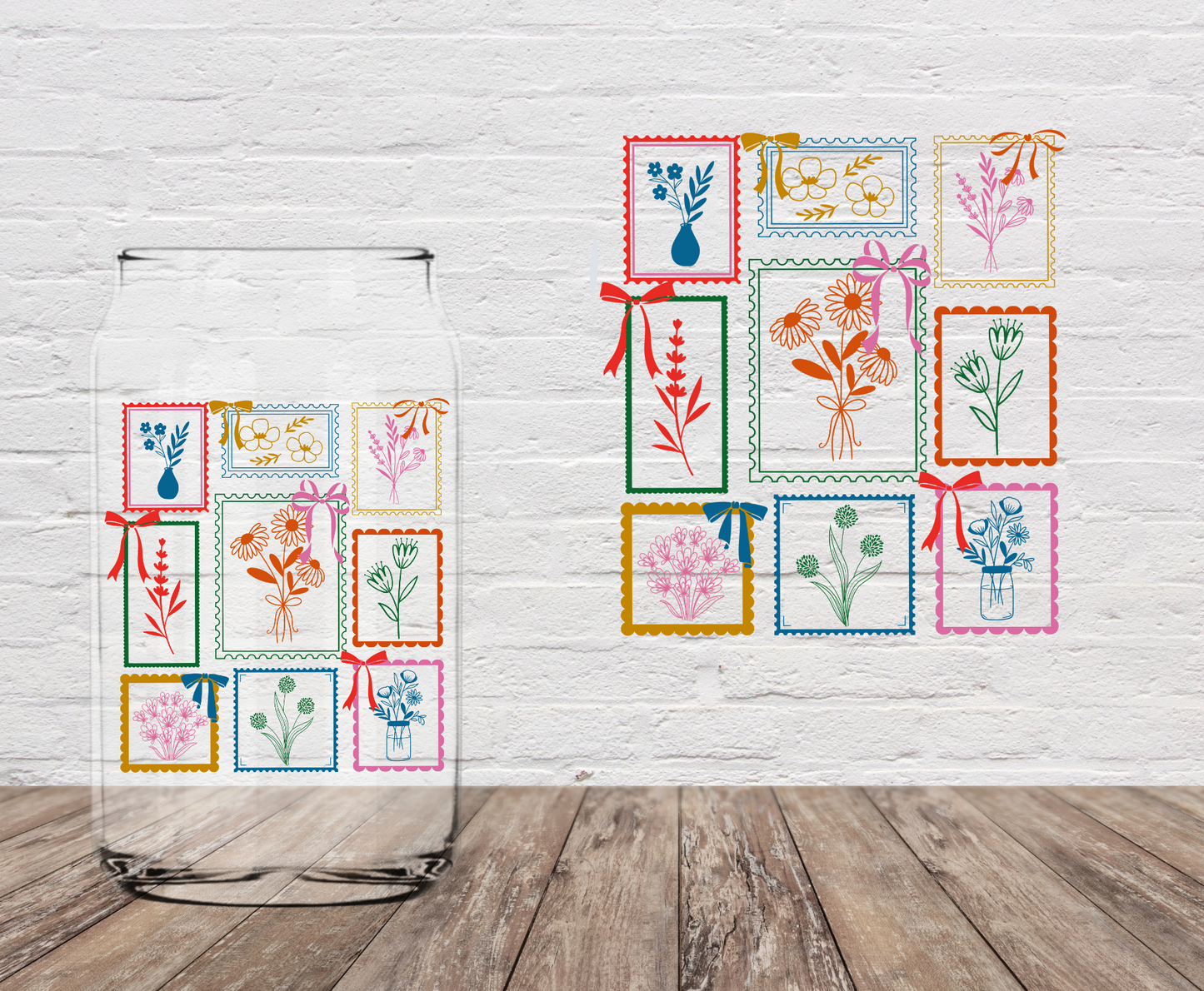 Floral Stamps 4" UV DTF