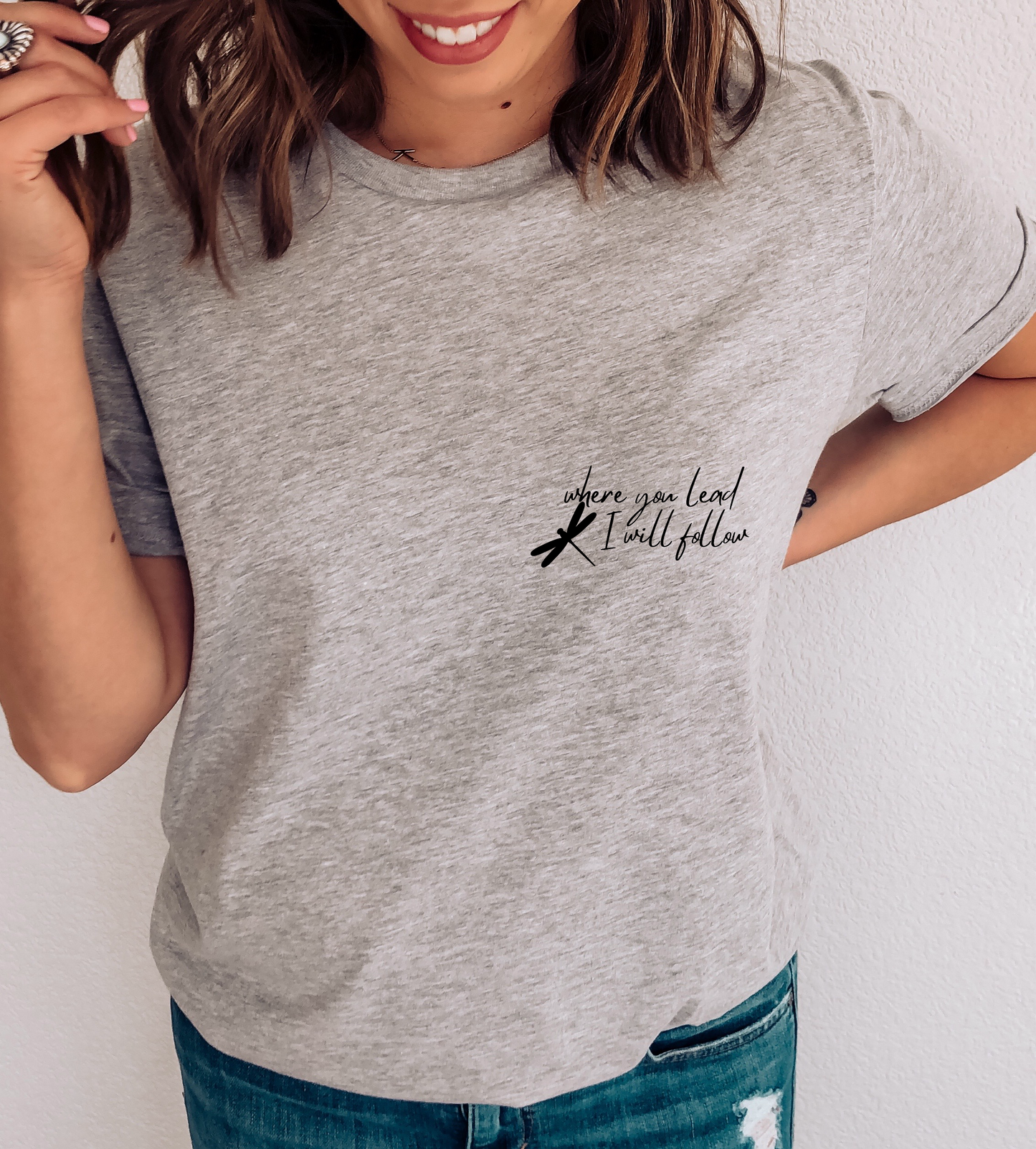 Where You Lead I Follow Dragonfly (BLACK) SINGLE COLOR DTF TRANSFER