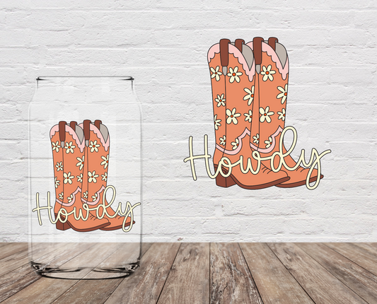 Howdy Brown Boots 4" UV DTF