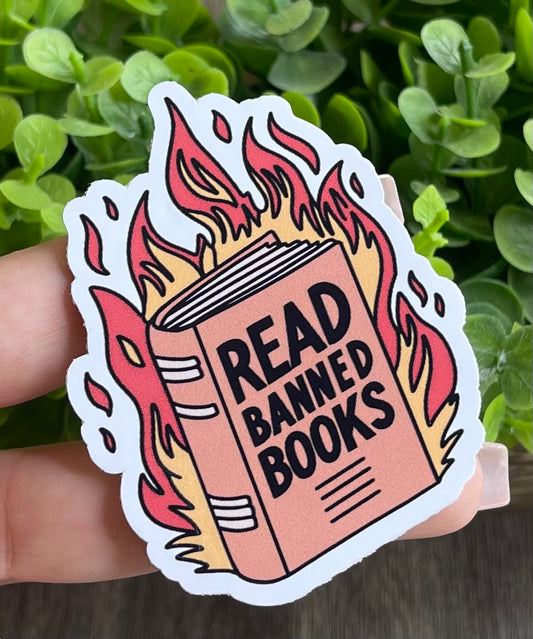 Read Banned Books Vinyl Sticker