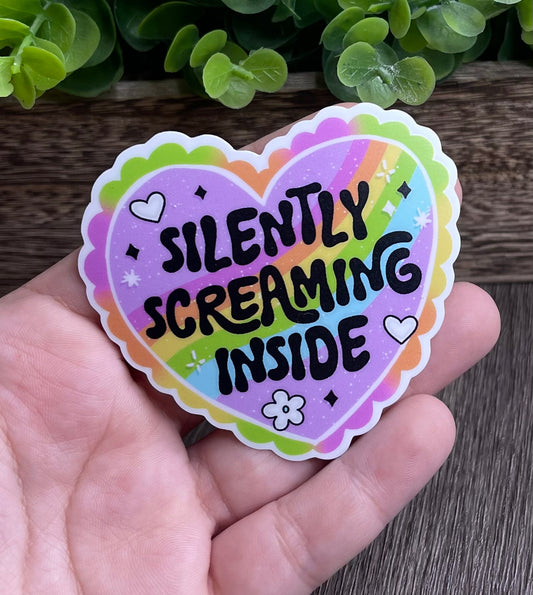 Silently Screaming Inside Vinyl Sticker