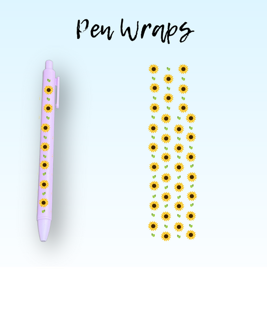 Sunflowers Wrap For Ballpoint Pen UV DTF