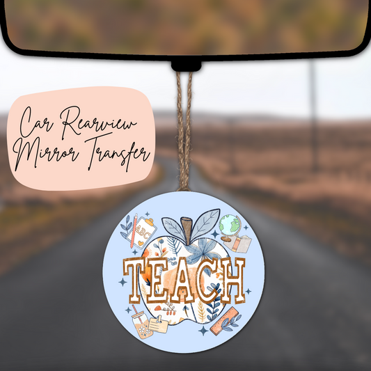 Teach Apple Rear view Mirror UV DTF TRANSFER