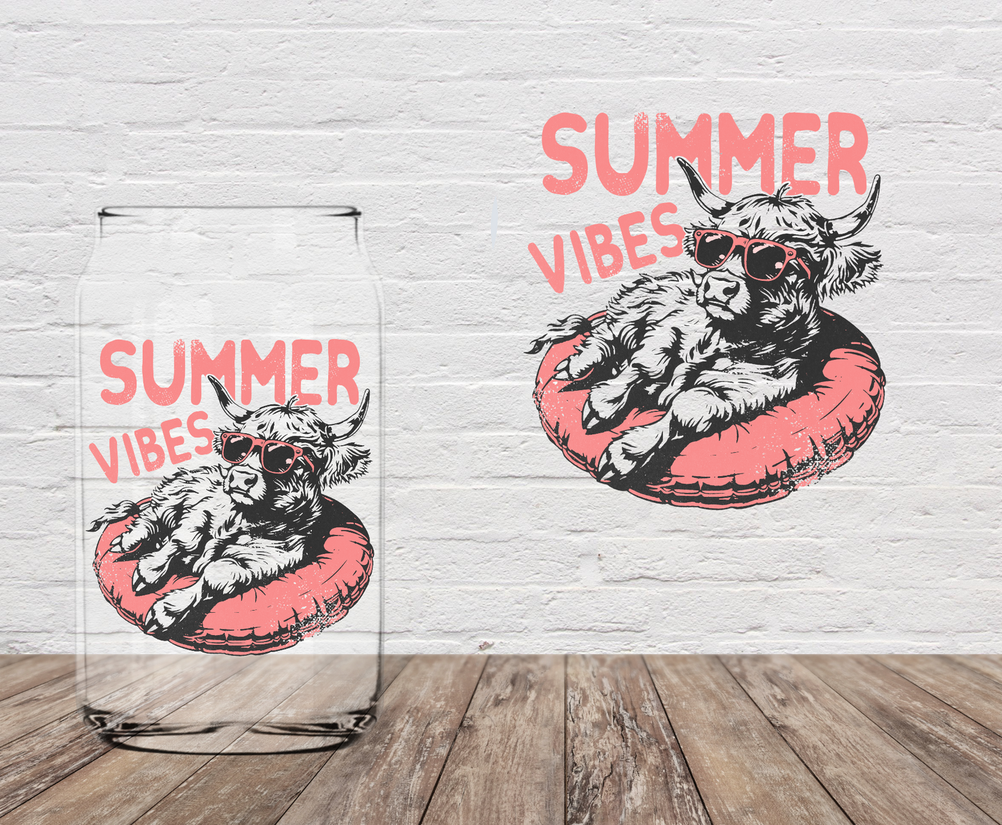 Summer Vibes Cow 4" UV DTF