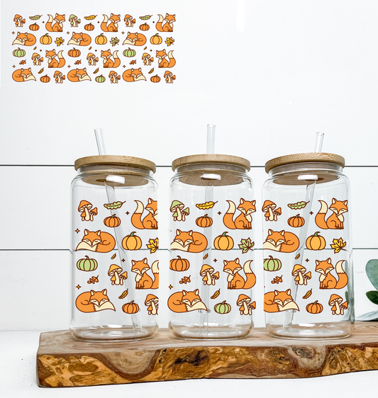 Fox & Pumpkins UV Wrap / Lid DOUBLE SIDED