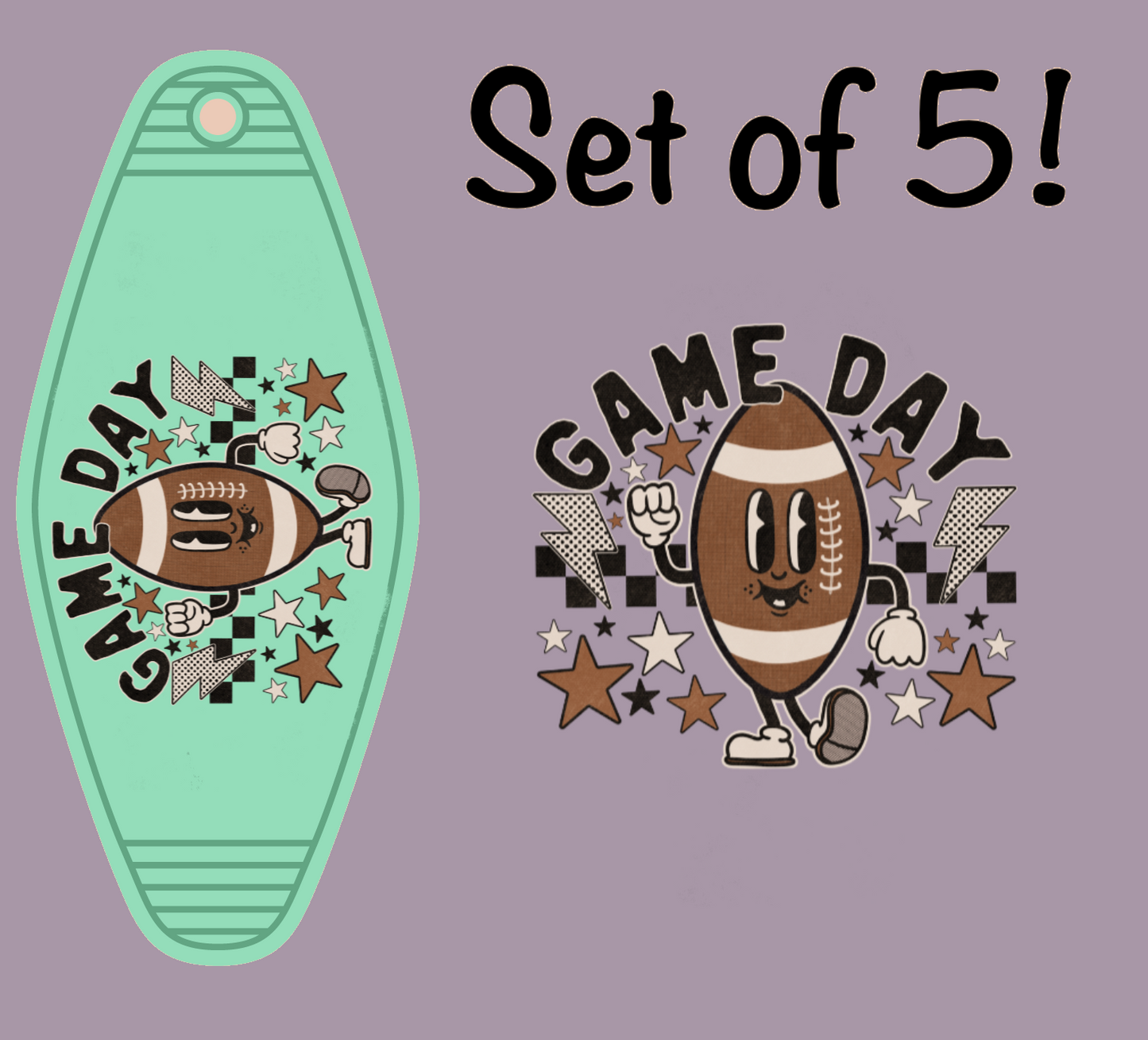 Game Day Football UV (MOTEL KEYCHAIN)