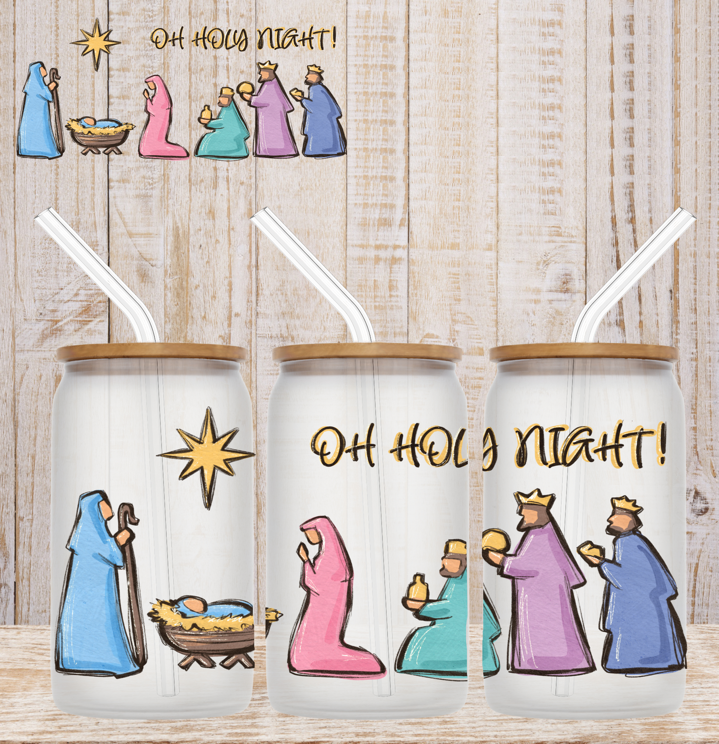 Oh Holy Night! 16oz UV DTF