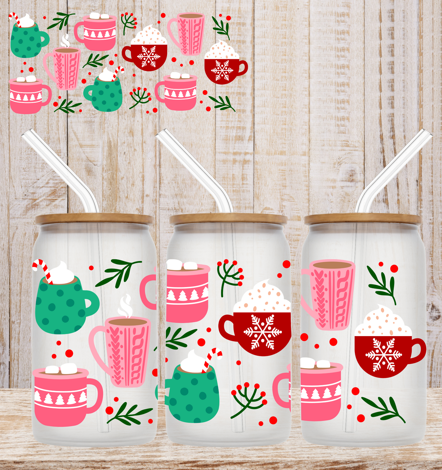 Hot Cocoa On A Christmas Day 16oz UV DTF
