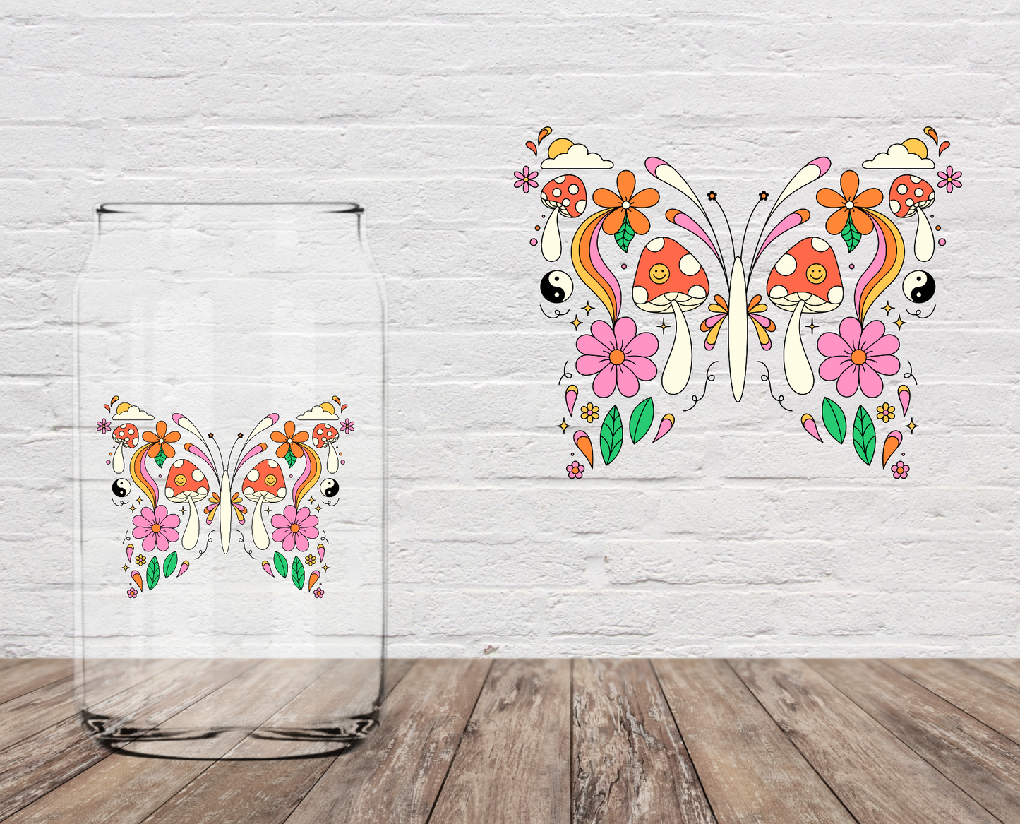 Mushroom Butterfly 4" UV DTF