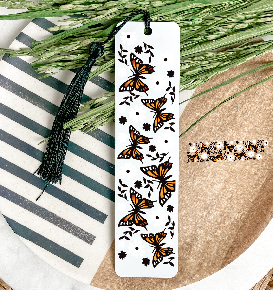 Floral Butterfly Bookmark UV DTF Transfer
