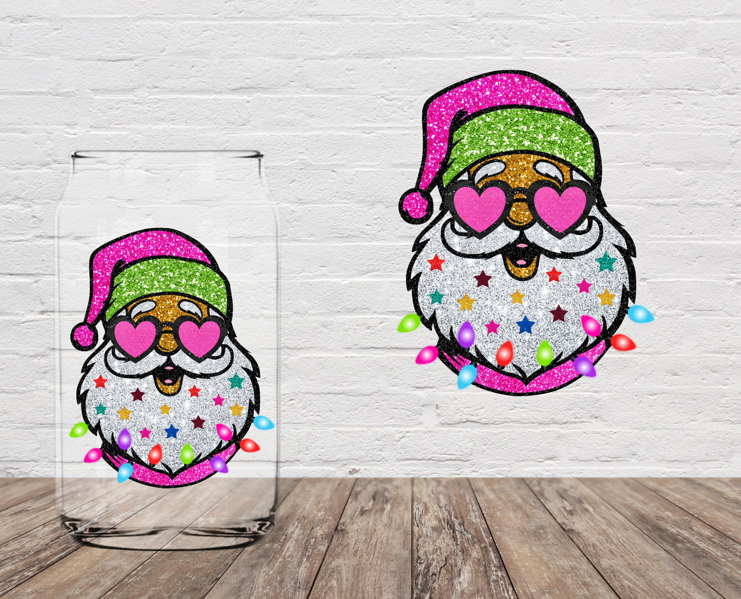 Glitter Santa 4" UV DTF