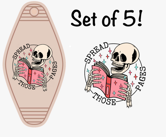 Skeleton Spread Those Pages  (MOTEL KEYCHAIN)