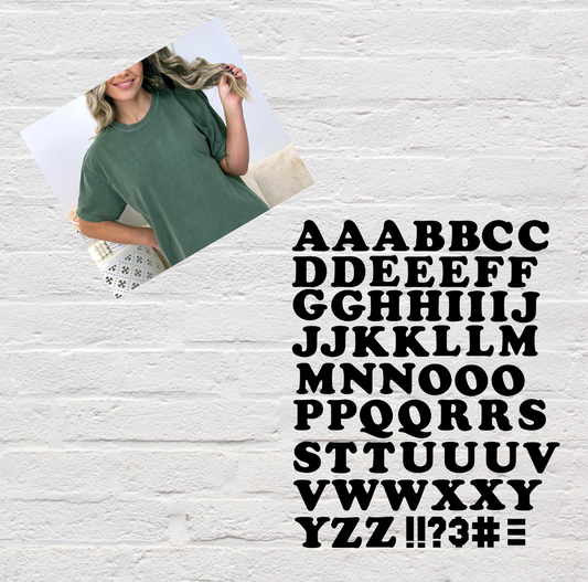 Black Lettering Alphabet DTF