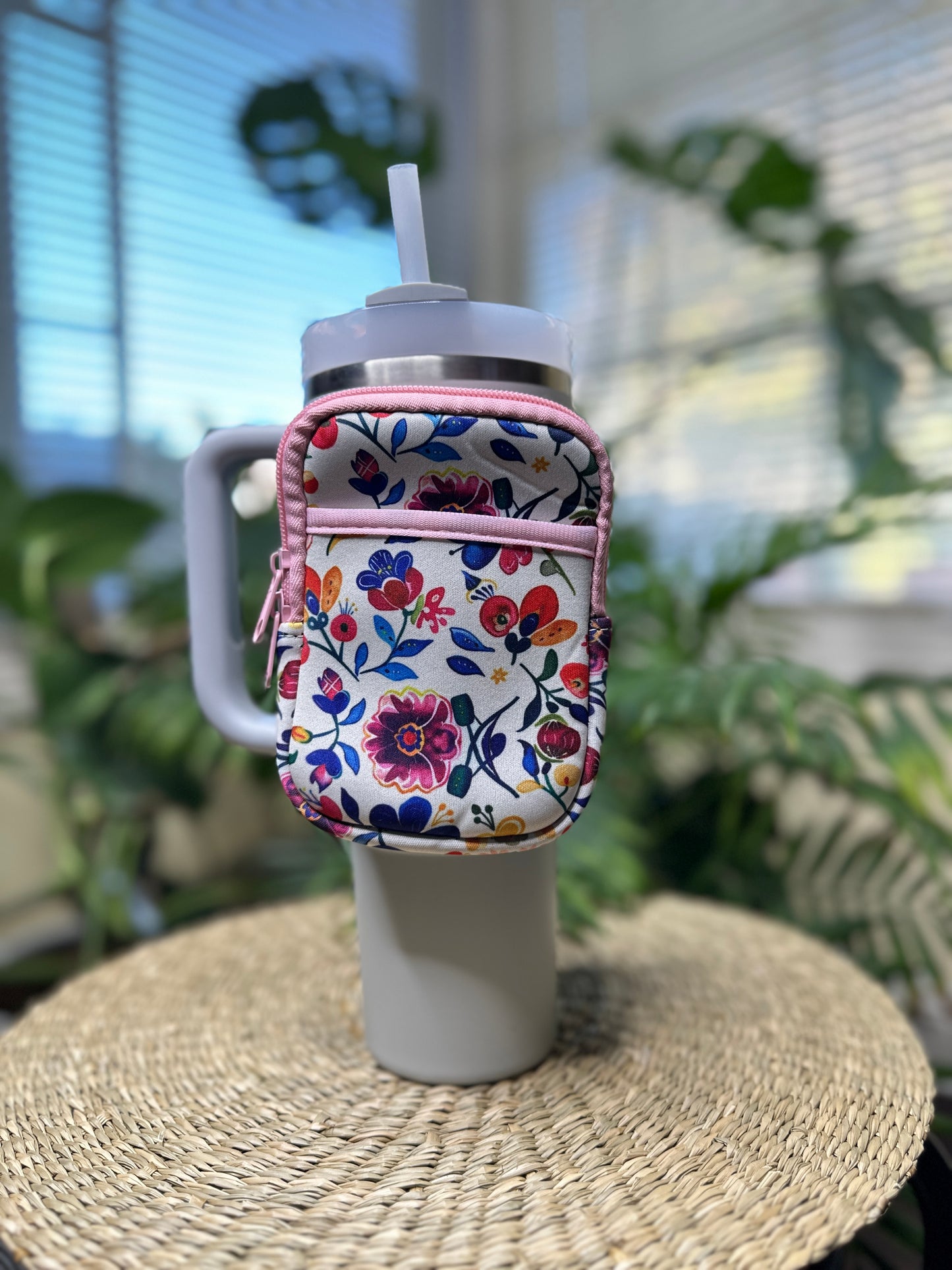 Bright Floral Tumbler Bag