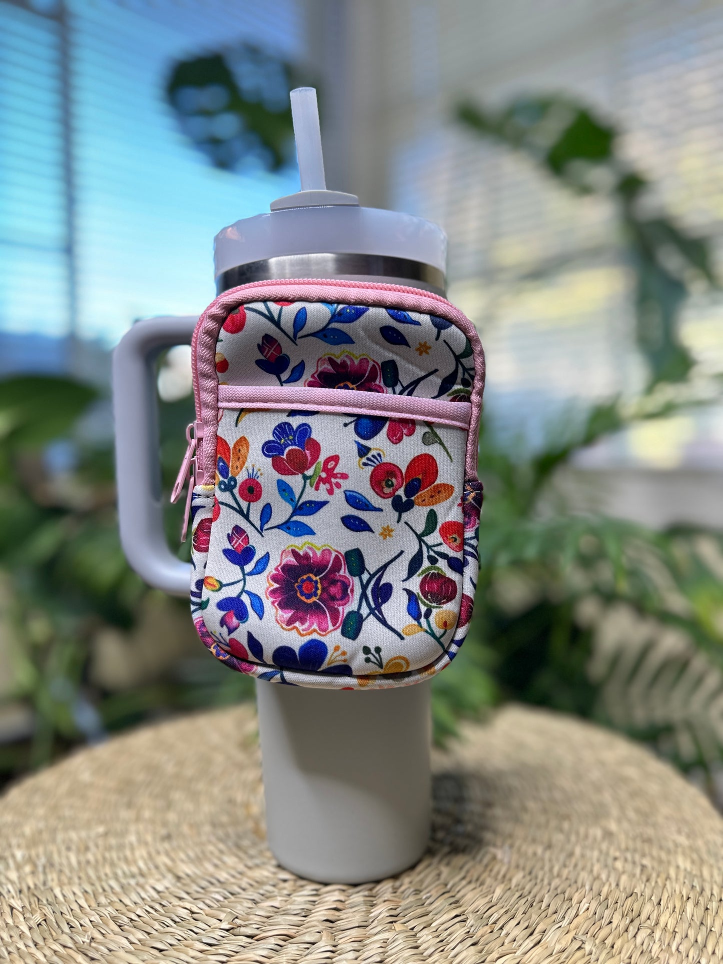 Bright Floral Tumbler Bag