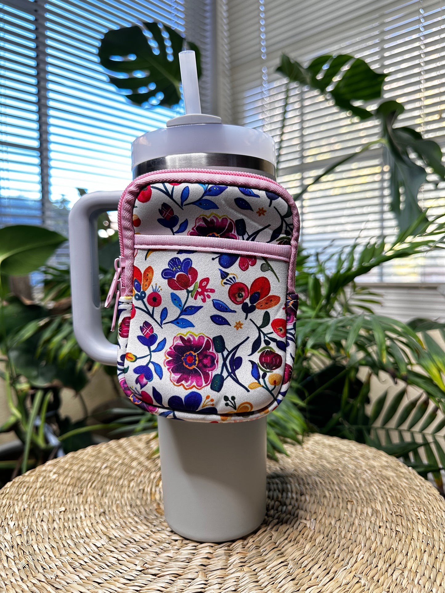 Bright Floral Tumbler Bag