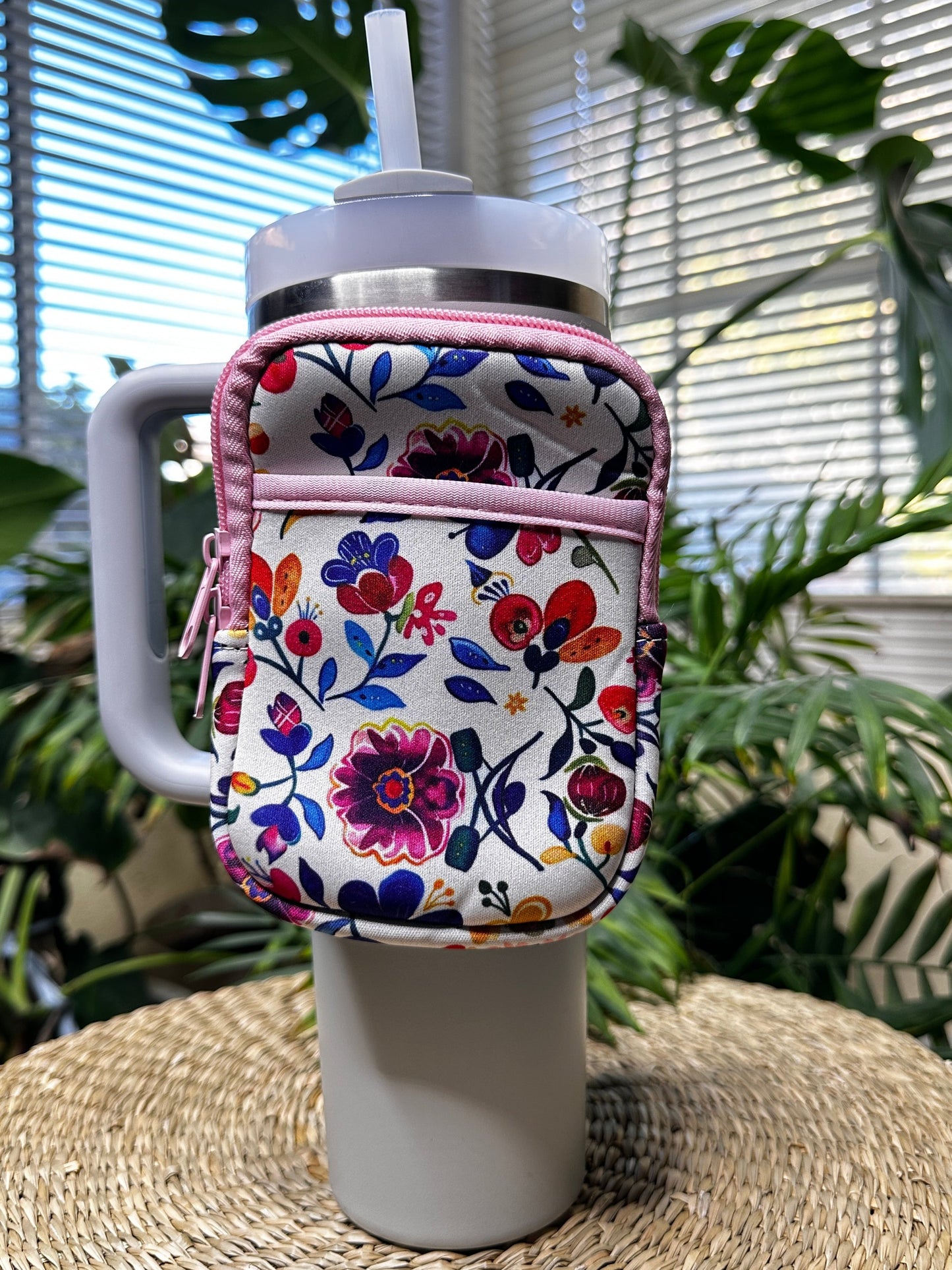 Bright Floral Tumbler Bag