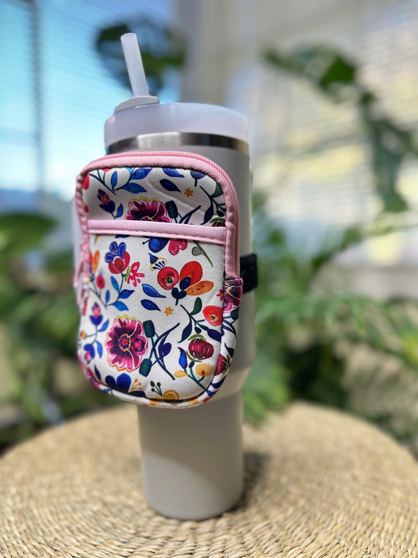 Bright Floral Tumbler Bag