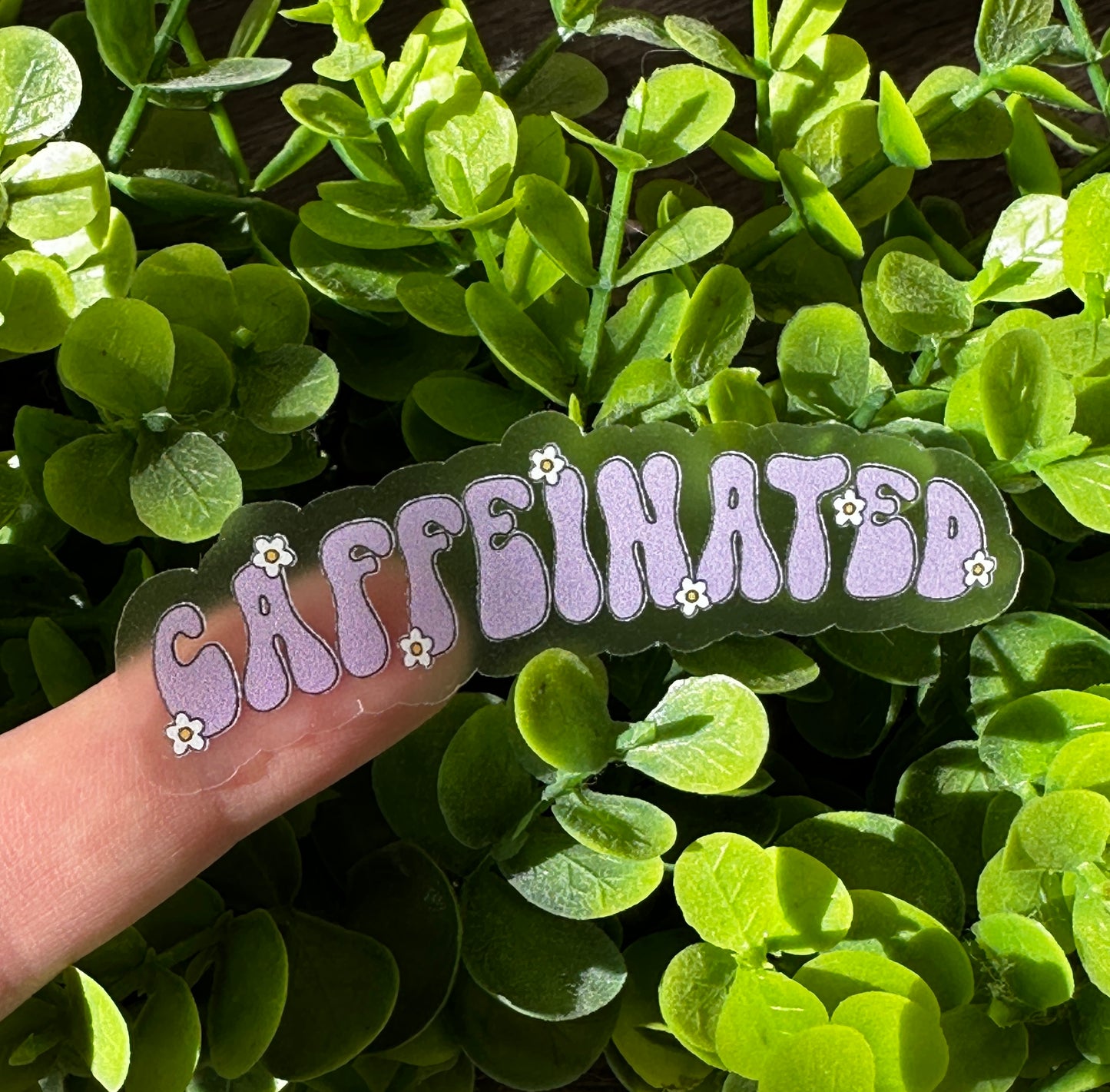 Caffeinated Clear Vinyl Sticker