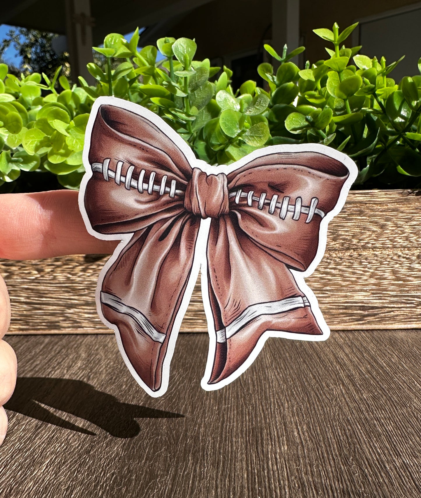 Football Bow Vinyl Sticker