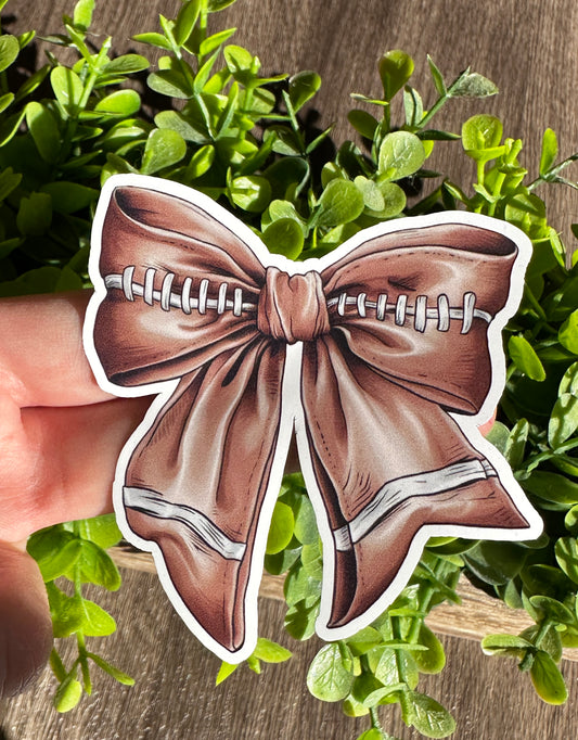 Football Bow Vinyl Sticker