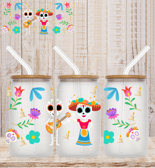 Dia De Los Muertos 16oz UV DTF