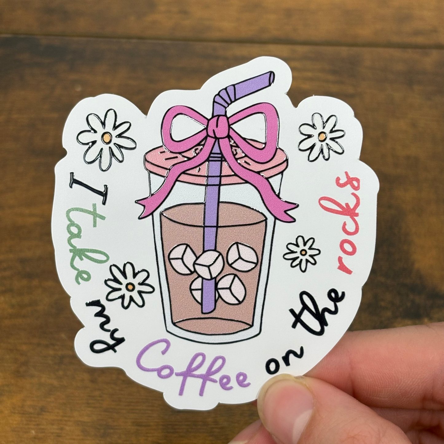 I Take My Coffee White Vinyl Stickers