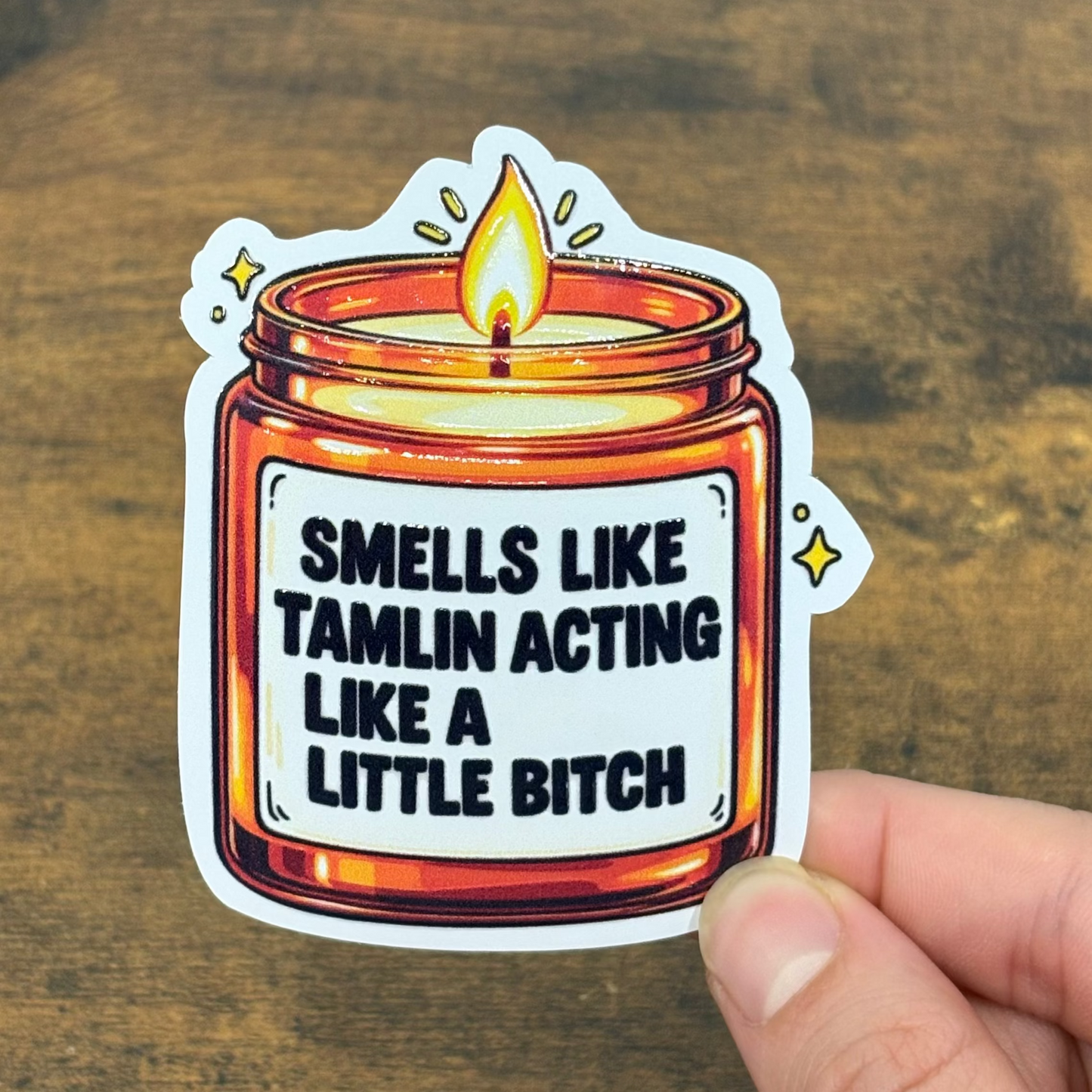 Smells Like Tamlin White Vinyl Stickers