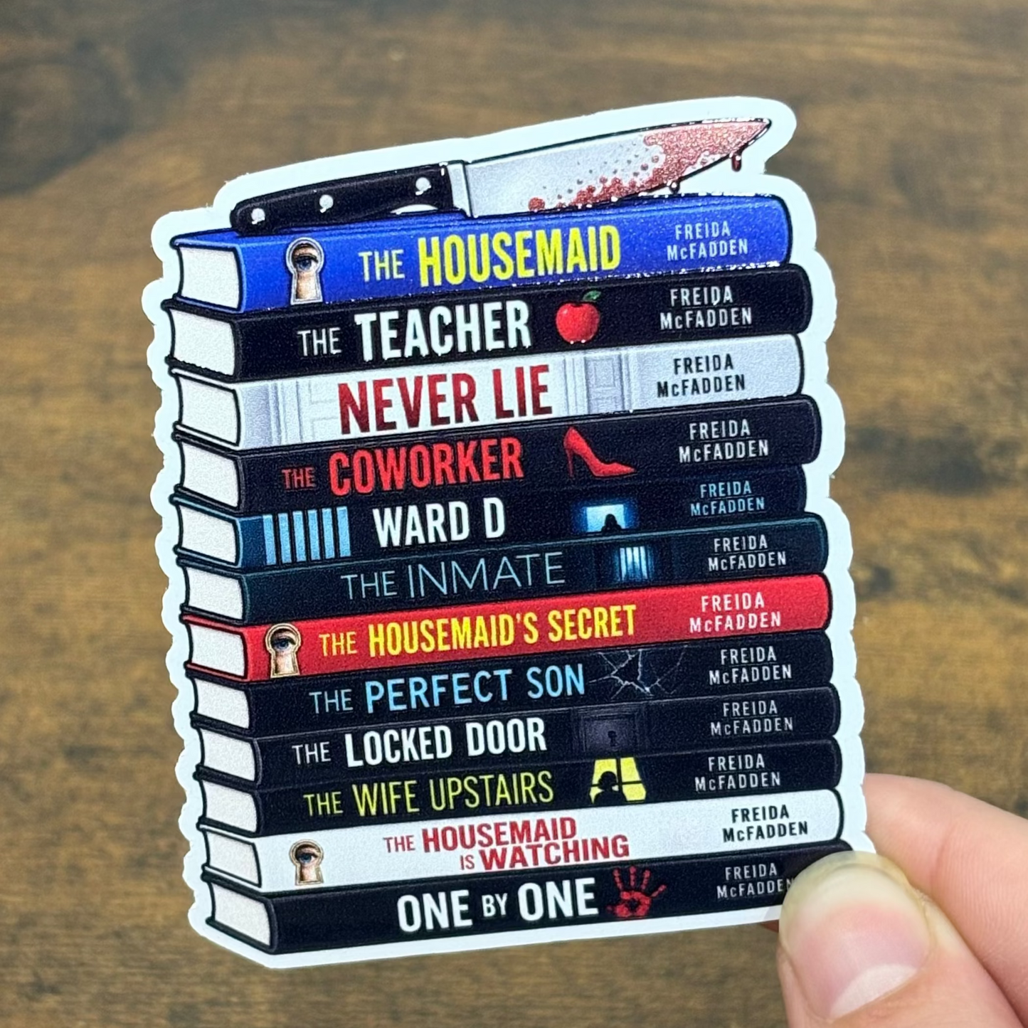 Freida Books White Vinyl Stickers