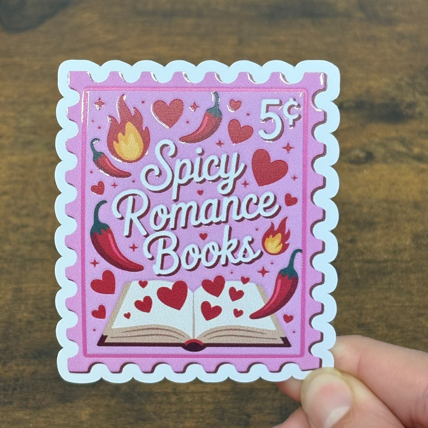 Spicy Romance Books Stamps White Vinyl Stickers