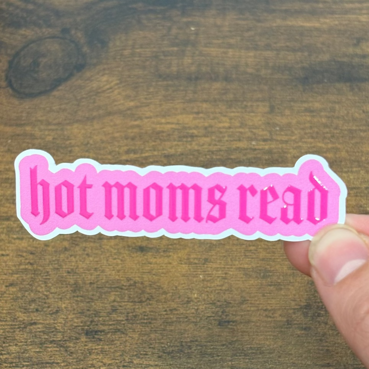Hot Moms Read White Vinyl Stickers