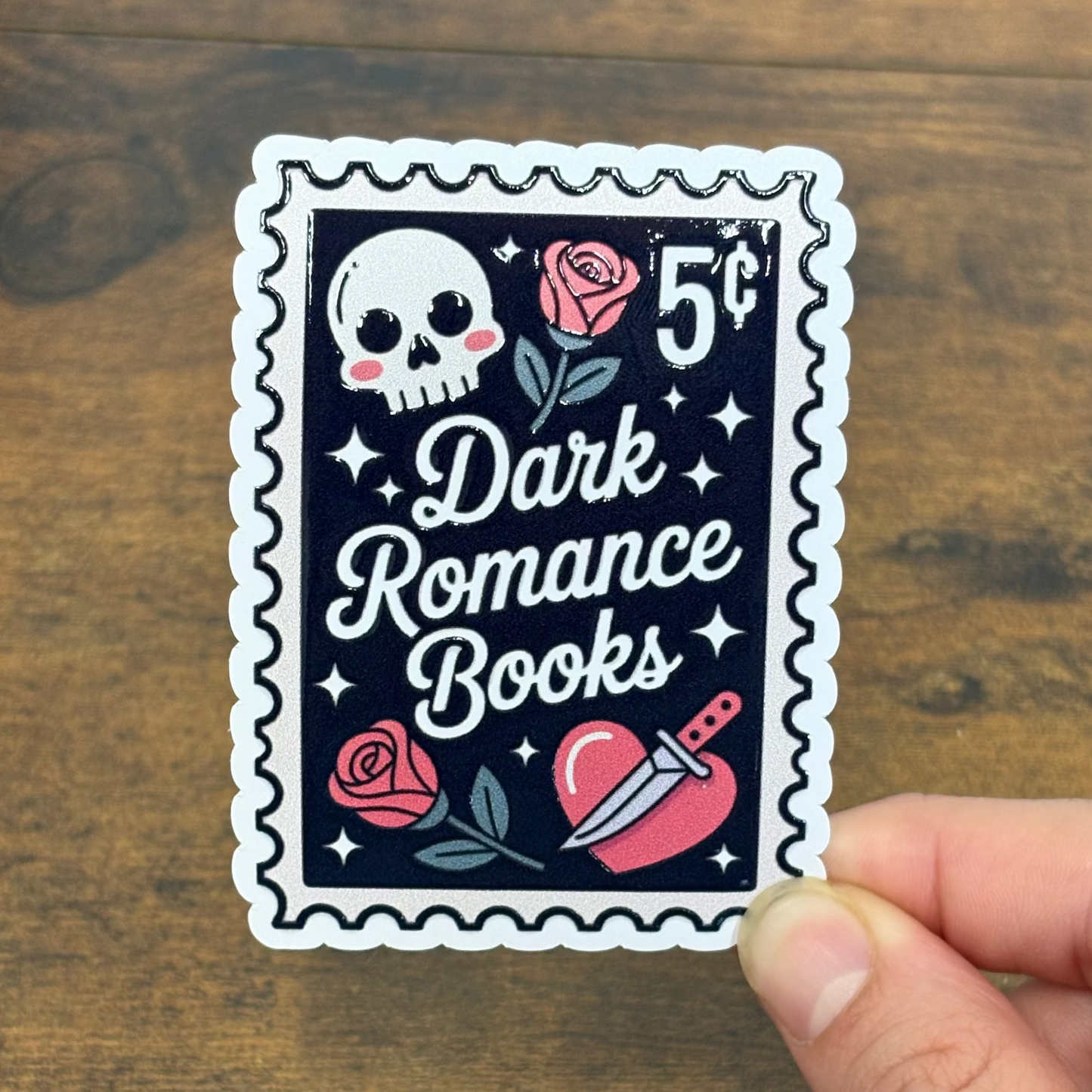 Dark Romance Book Stamps White Vinyl Stickers