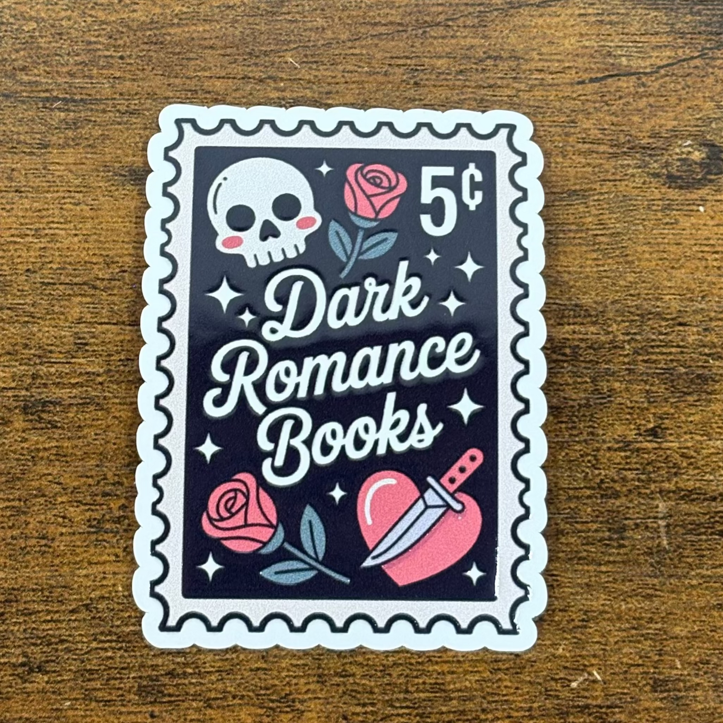 Dark Romance Book Stamps White Vinyl Stickers