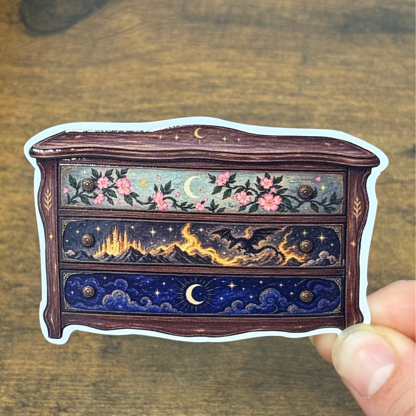 Painted Drawers White Vinyl Stickers