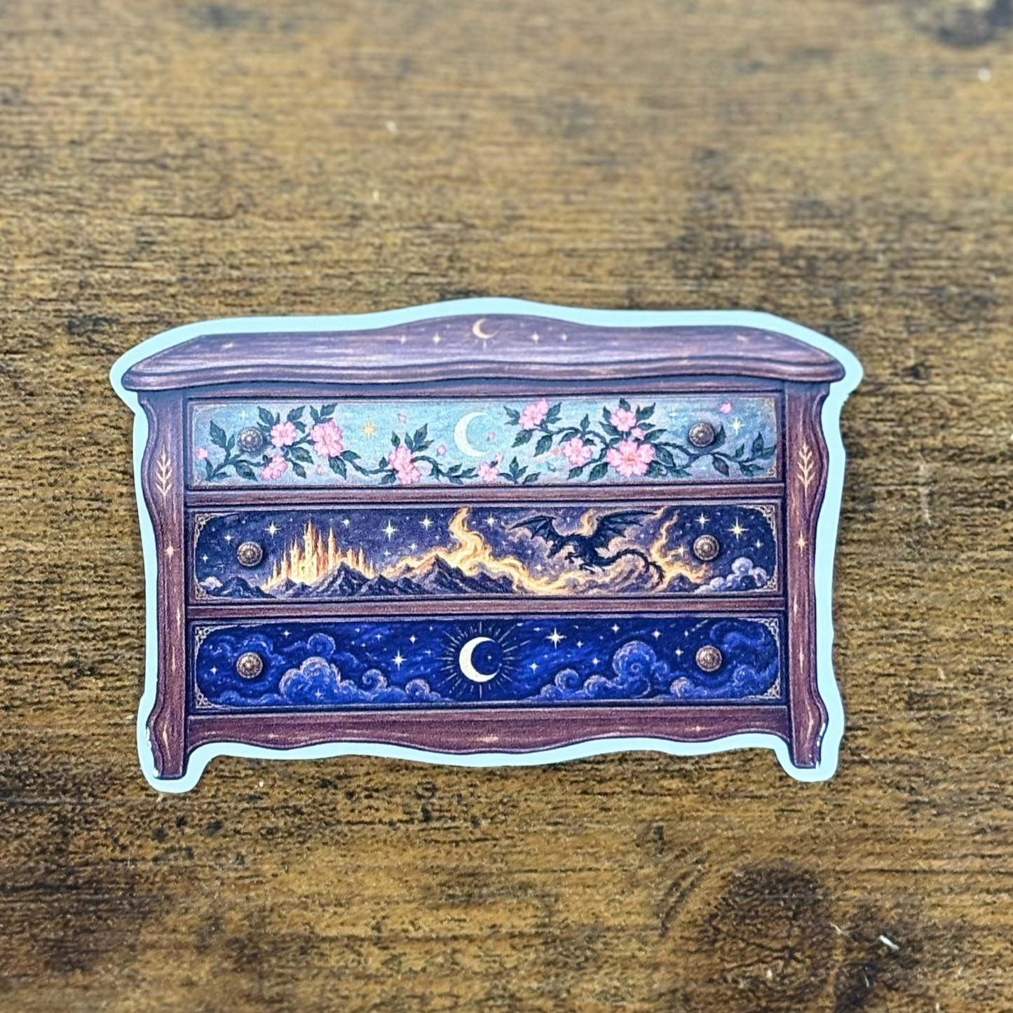 Painted Drawers White Vinyl Stickers