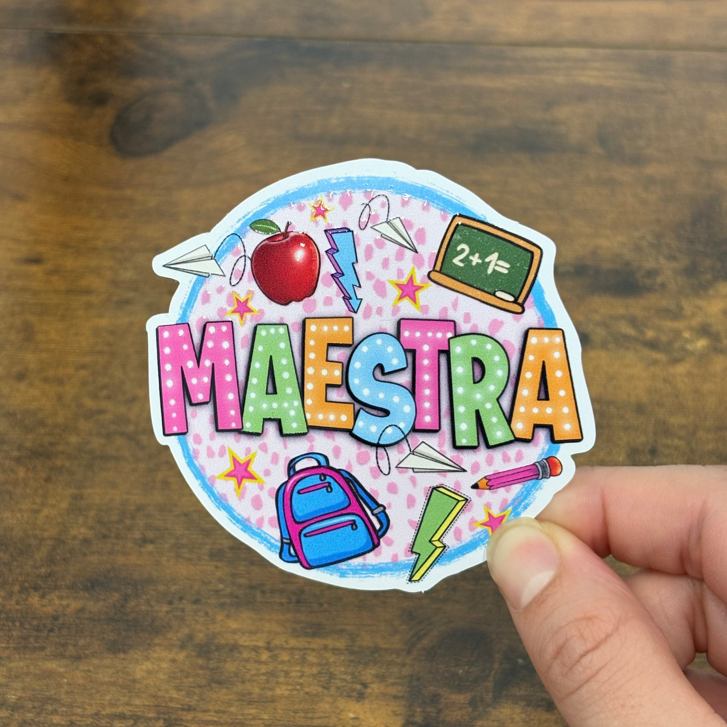Maestra White Vinyl Stickers