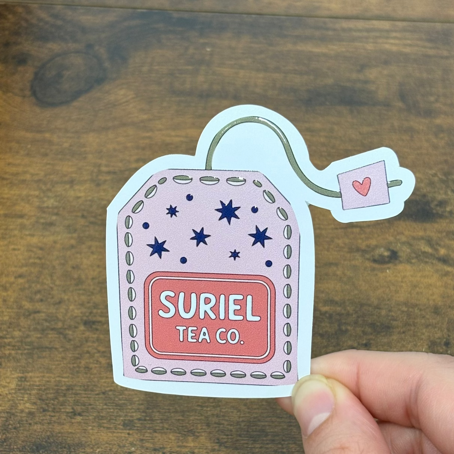 Suriel Tea White Vinyl Stickers