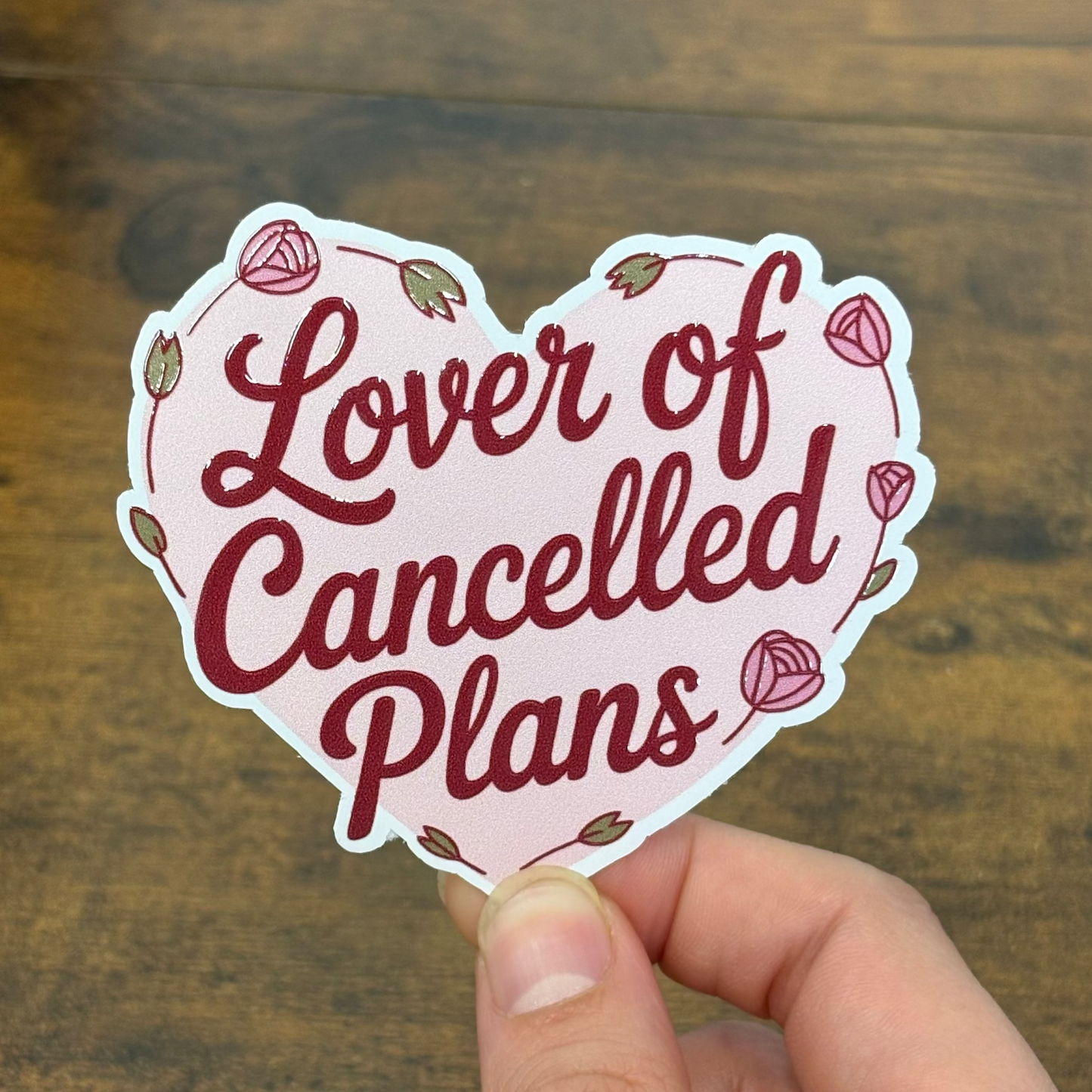 Lover of Cancelled Plans White Vinyl Stickers