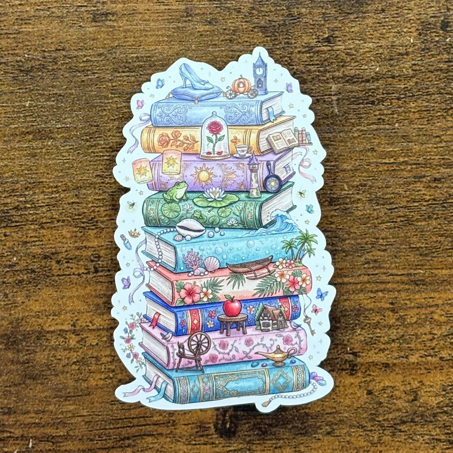 Princess Books White Vinyl Stickers