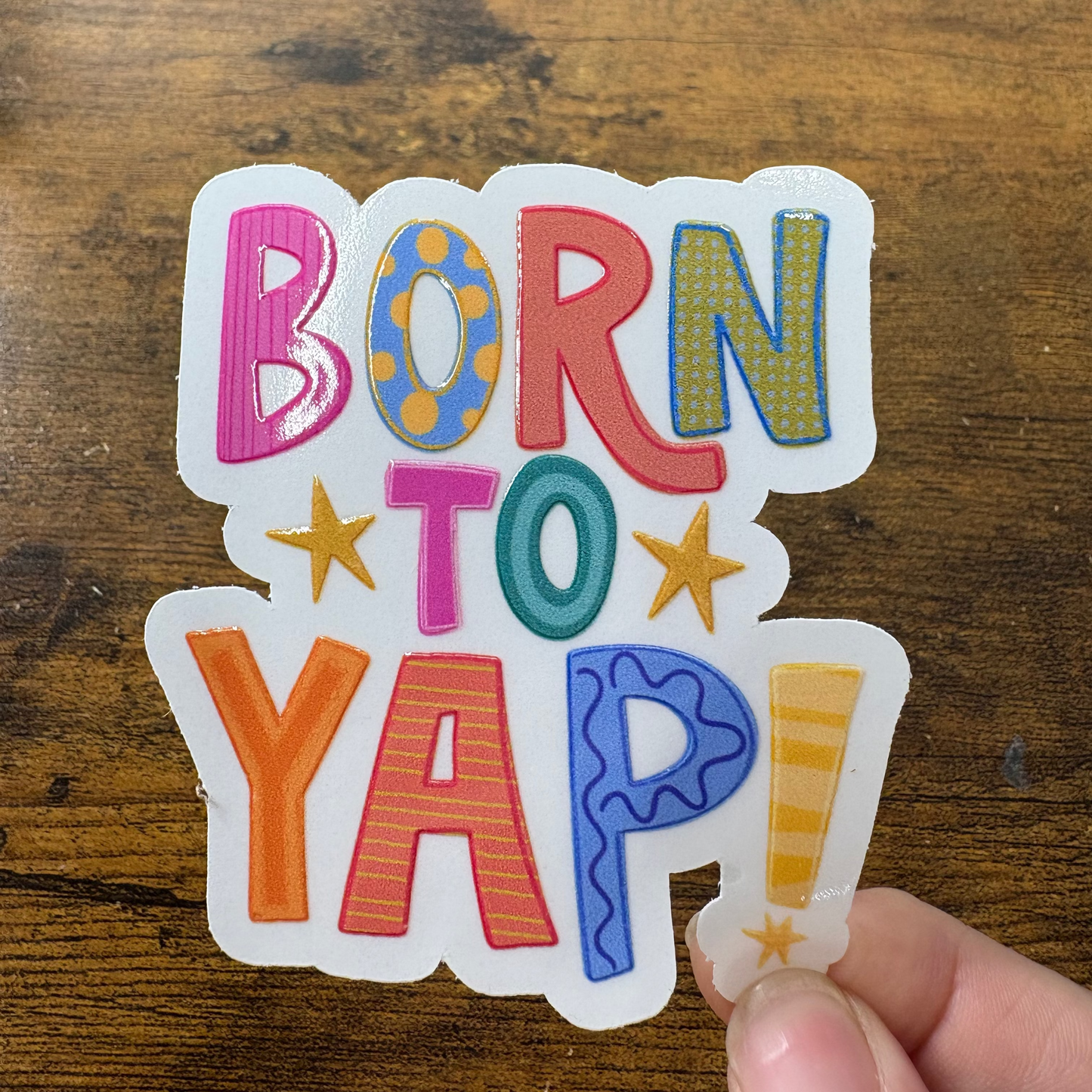 Born To Yap White Vinyl Stickers