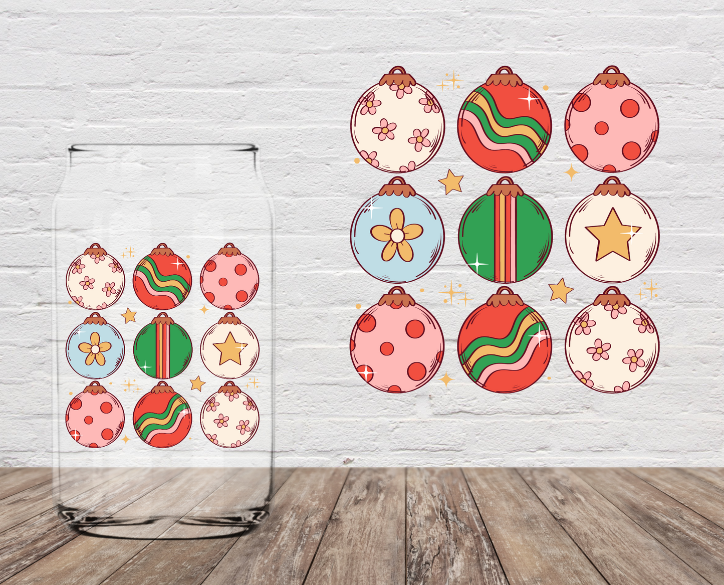 Nine Ornaments 4" UV DTF