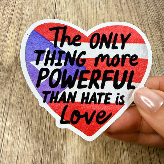 The Only Thing More Powerful White Vinyl Sticker 3"