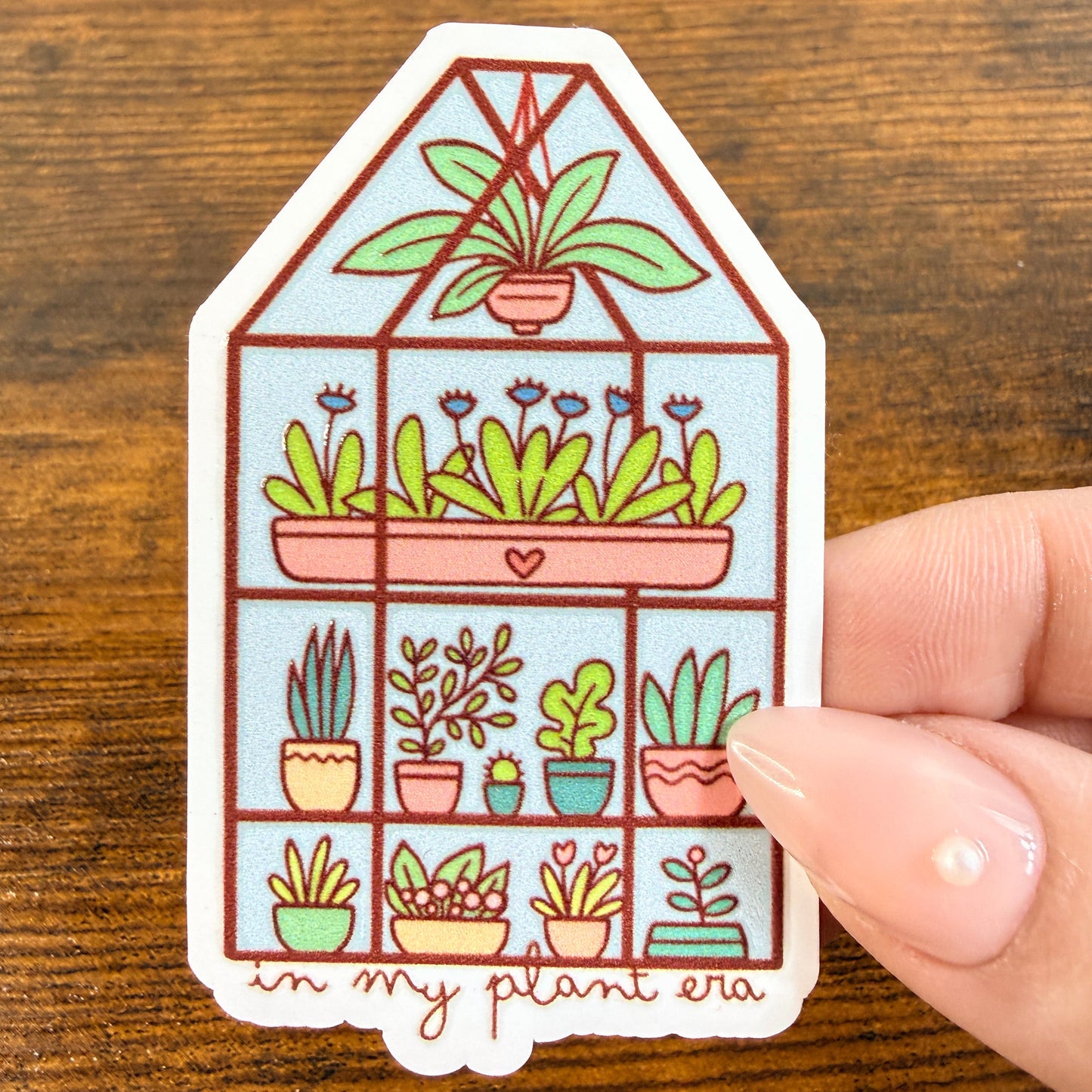 In My Plant Era Clear White Vinyl Sticker 3”