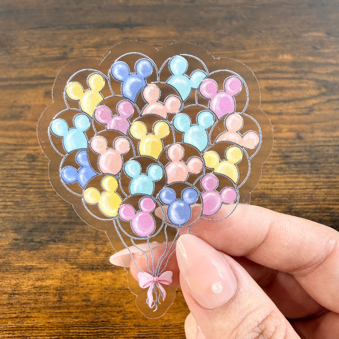 Magical Balloons Clear Vinyl Sticker 3” Double Sided